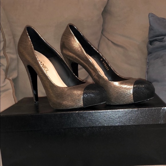 CHANEL Shoes - Chanel light gold pumps